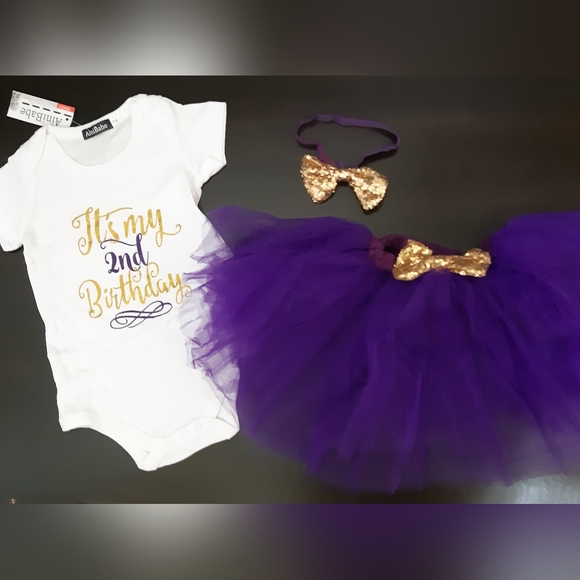 Purple 2nd Birthday Outfit - Picture 1 of 3